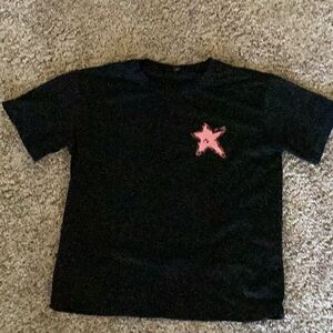 Black T-Shirt with Pink Star